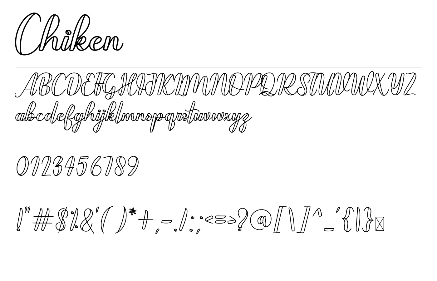 Chiken Font preview