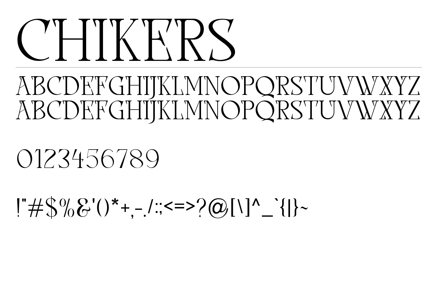 CHIKERS Font preview