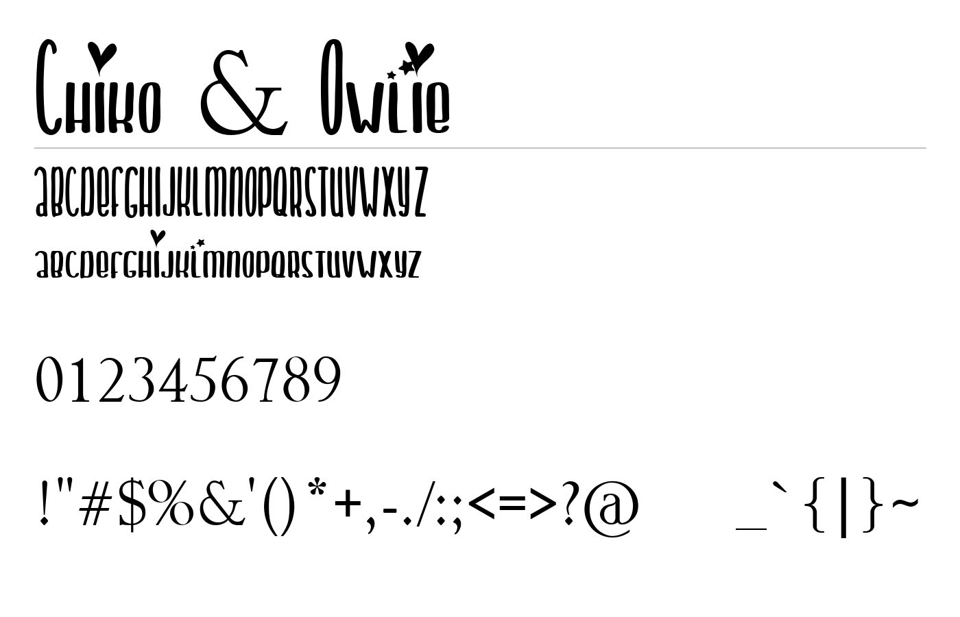 Chiko & Owlie Font preview