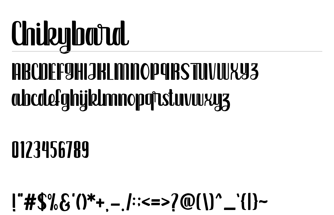 Chikybard Font preview