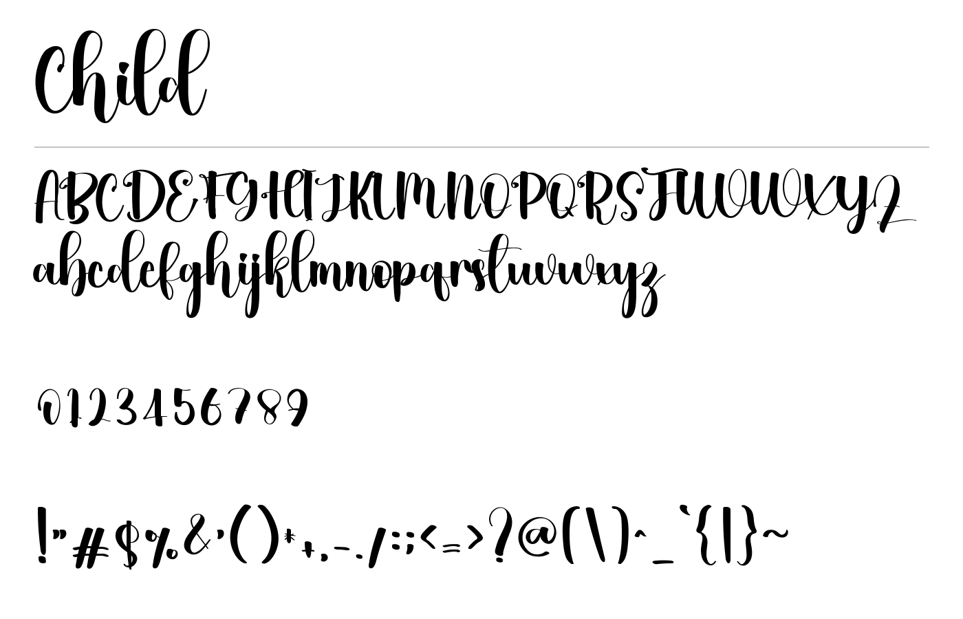 Child Font preview