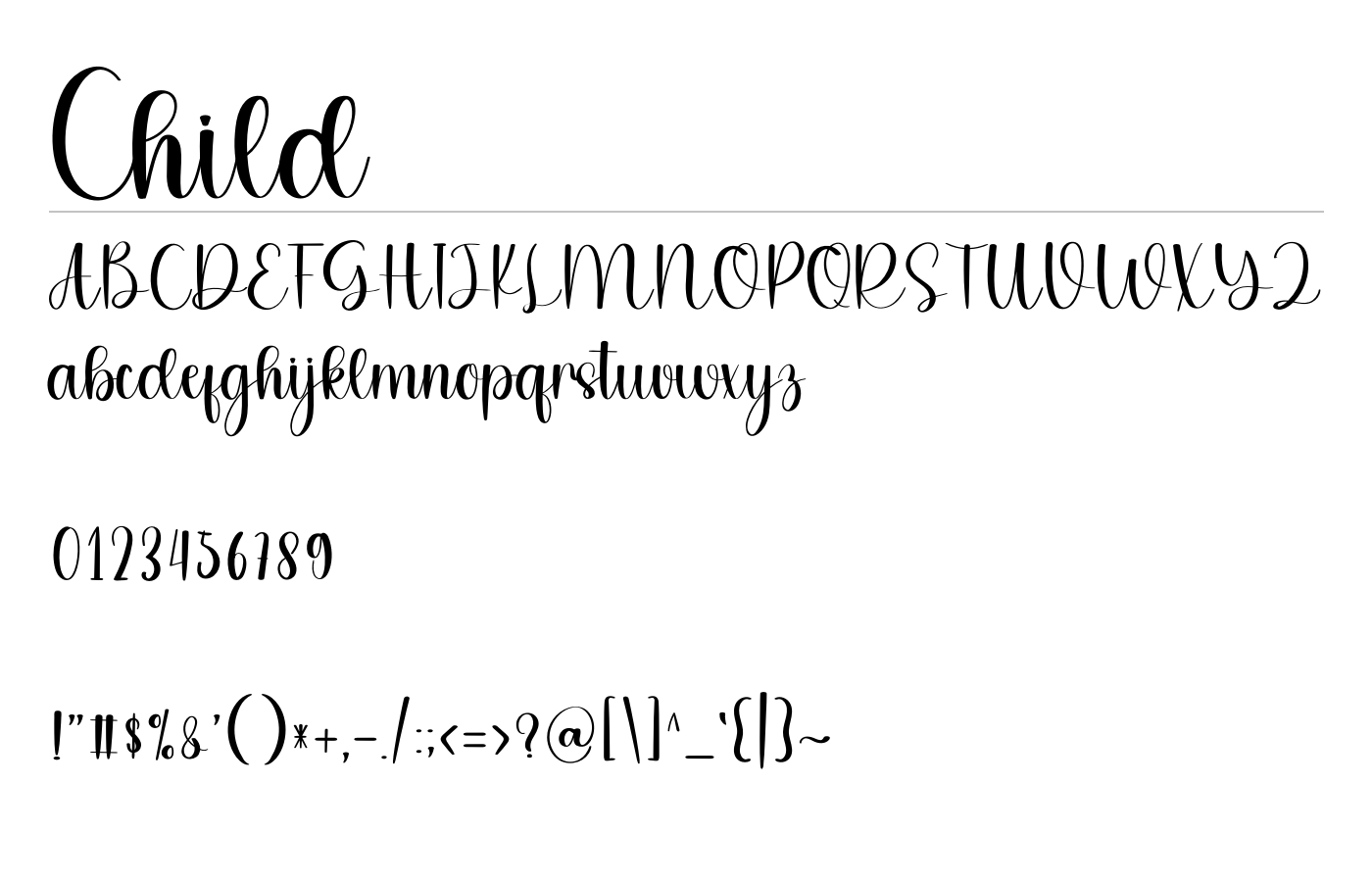 Child Font preview