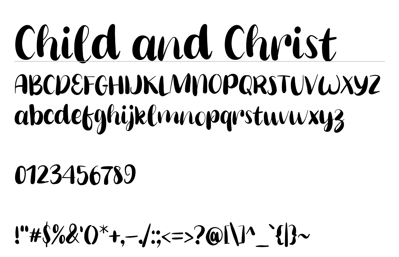 Child and Christ Font preview