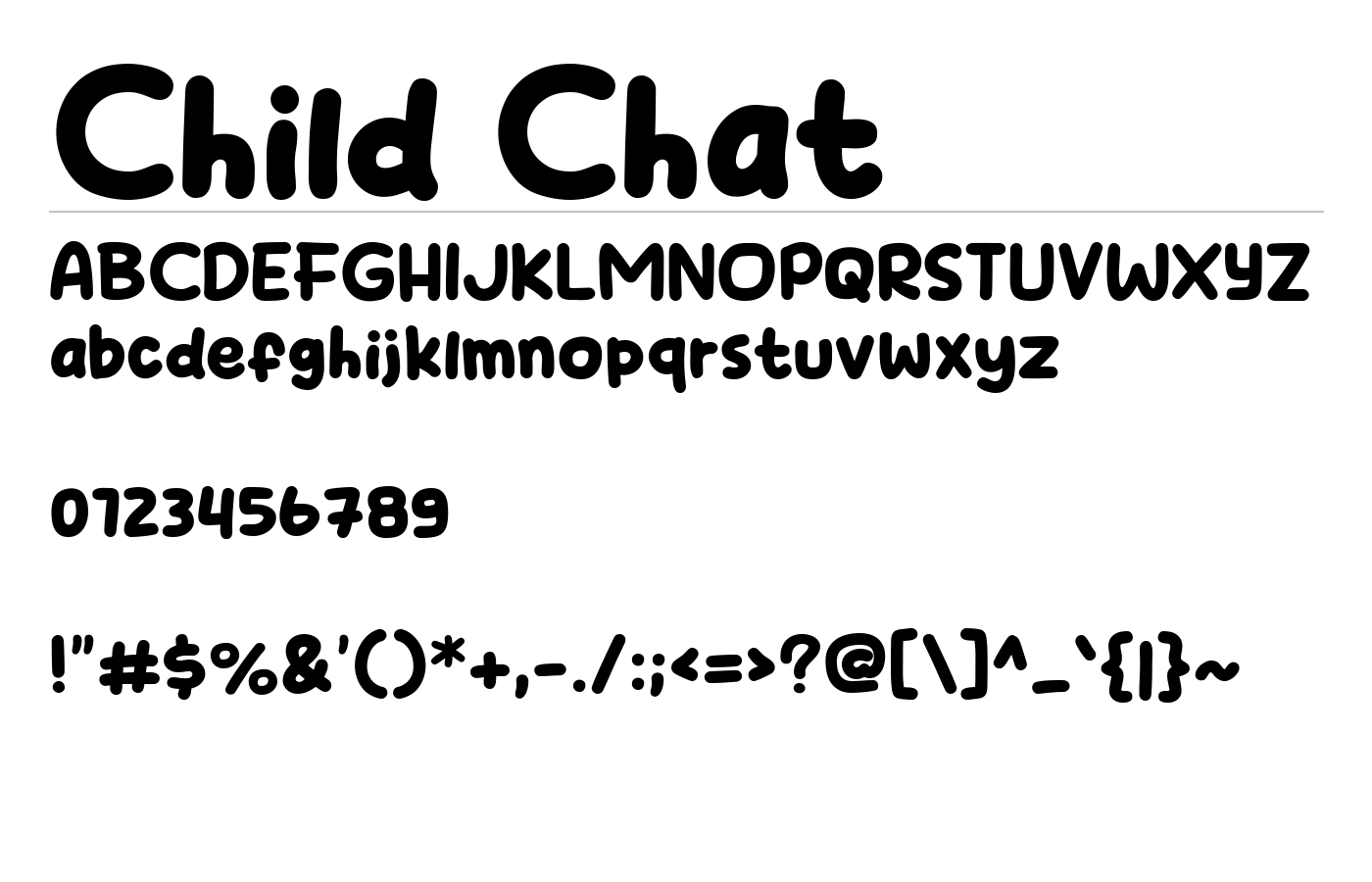 Child Chat Font preview