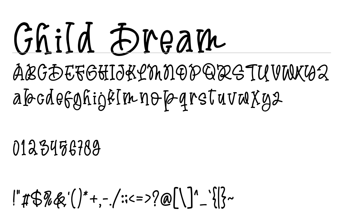 Child Dream Font preview