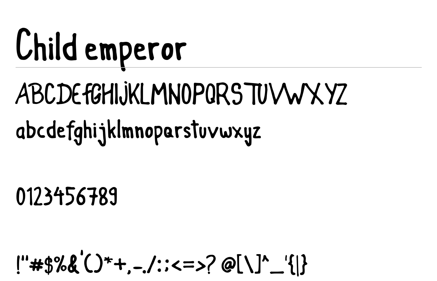 Child emperor Font preview
