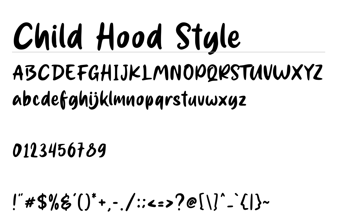 Child Hood Style Font preview