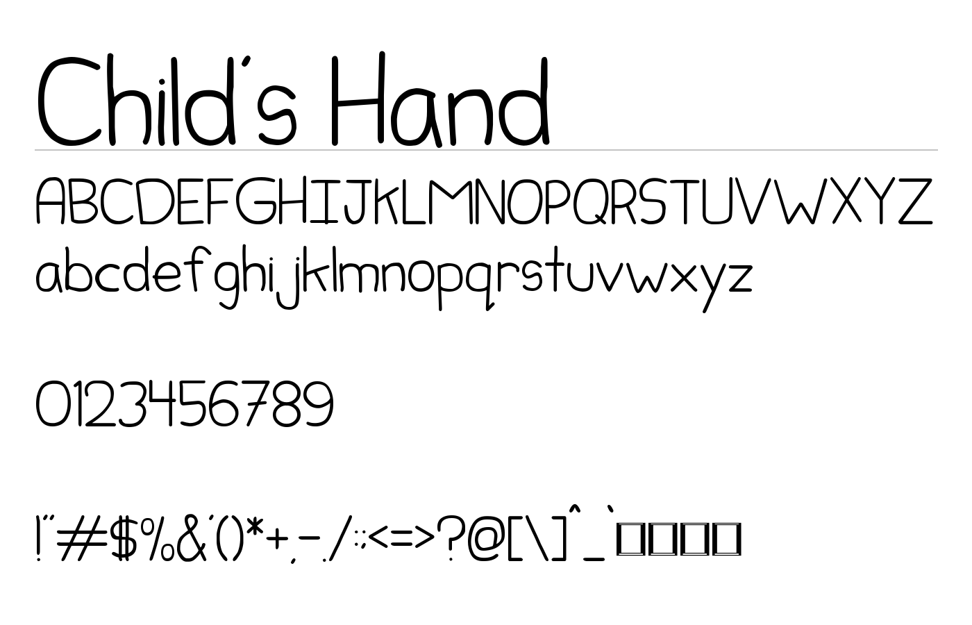 Child's Hand Font preview