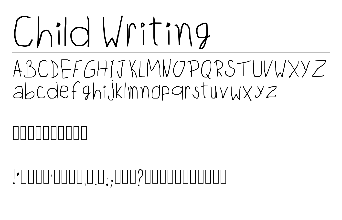 Child Writing Font preview