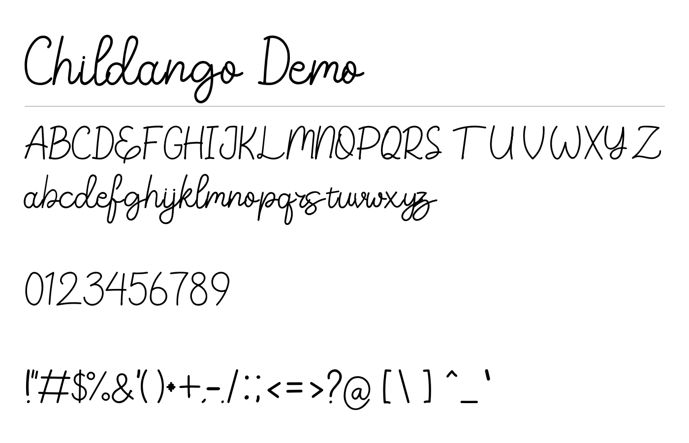 Childango Font preview