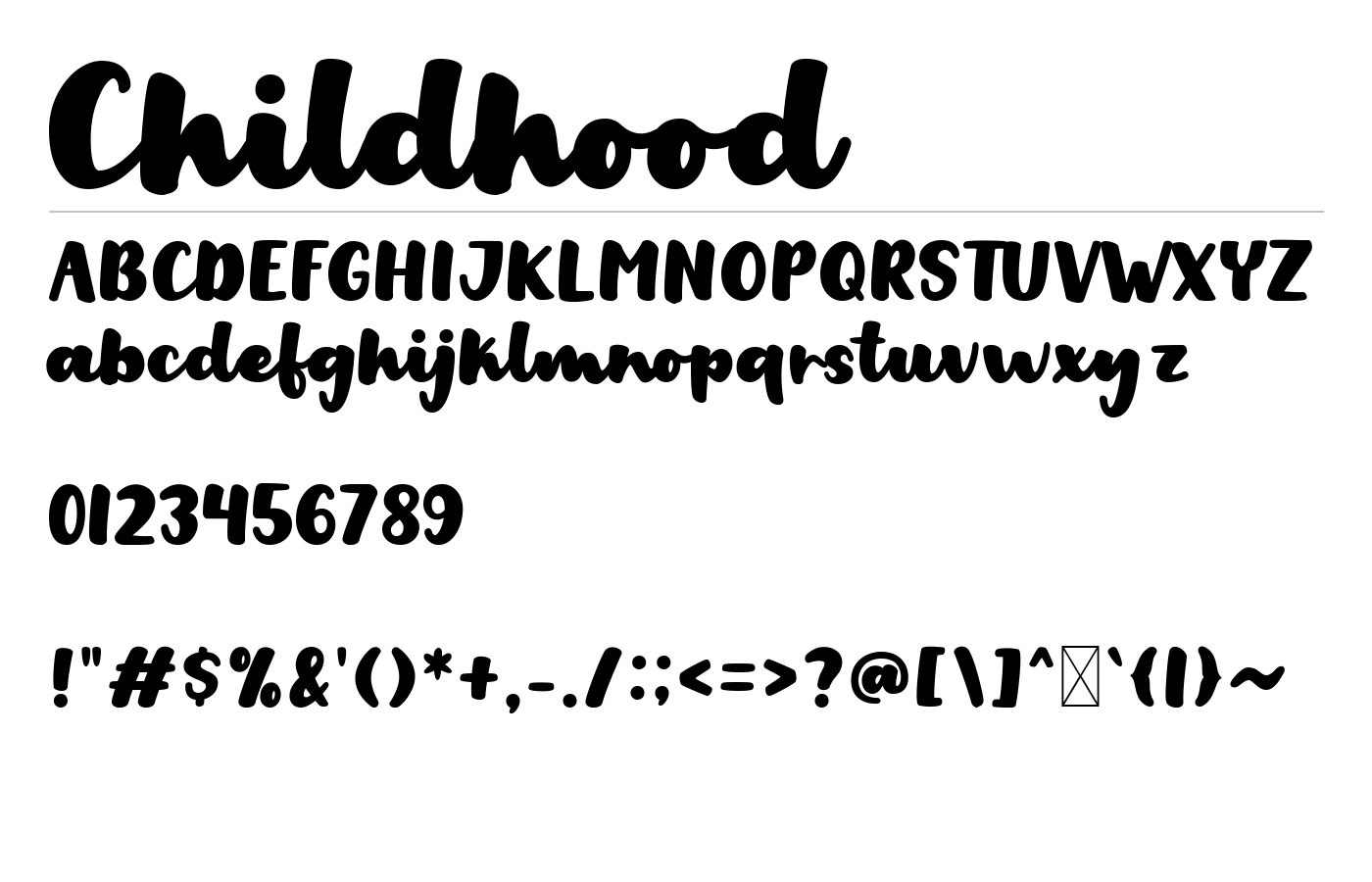 Childhood Font preview