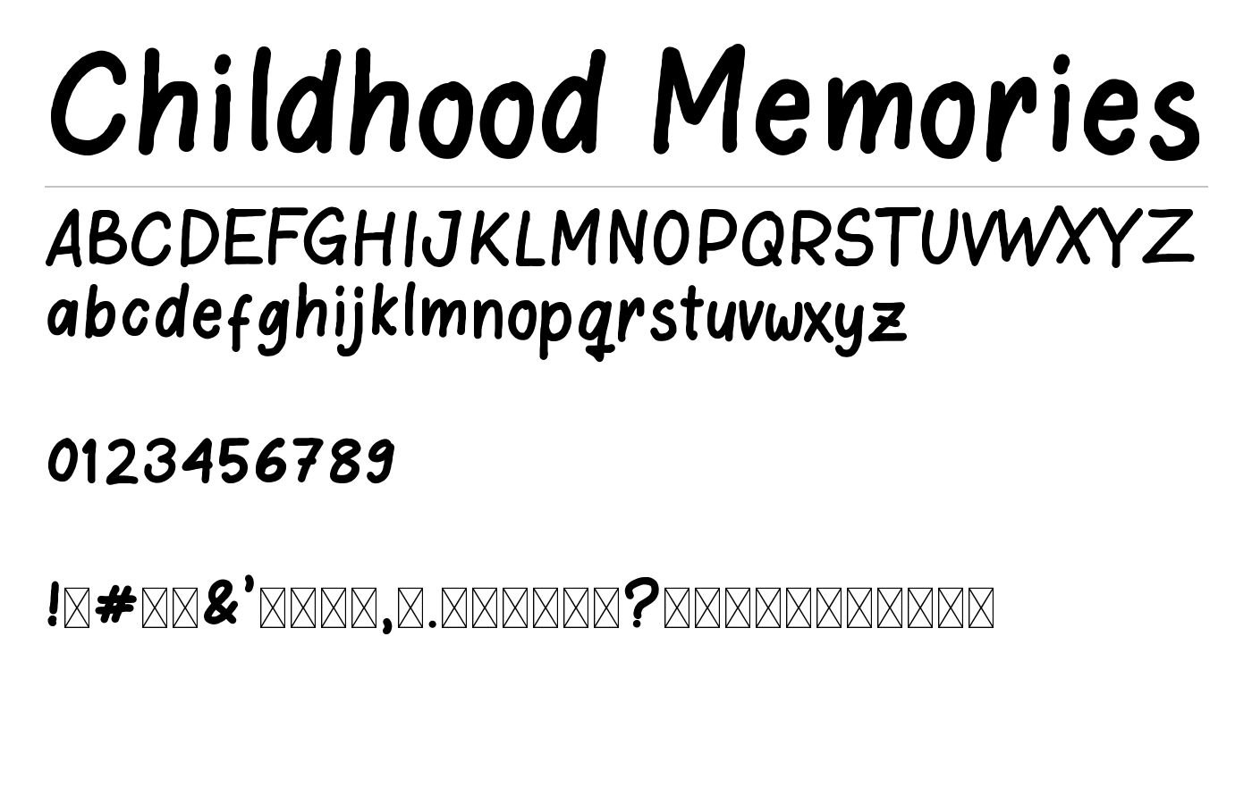 Childhood Memories Font preview