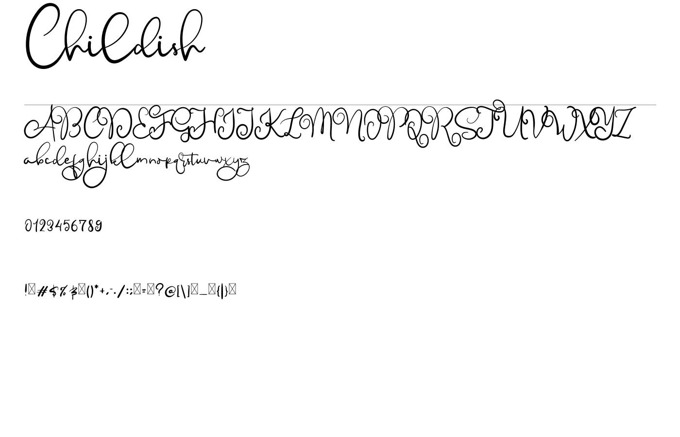 Childish Font preview