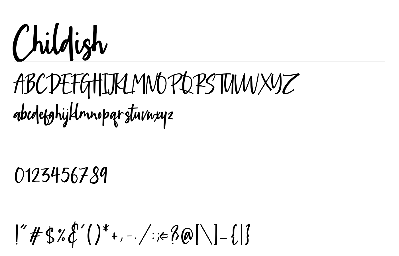 Childish Sweet Handwritten Font preview