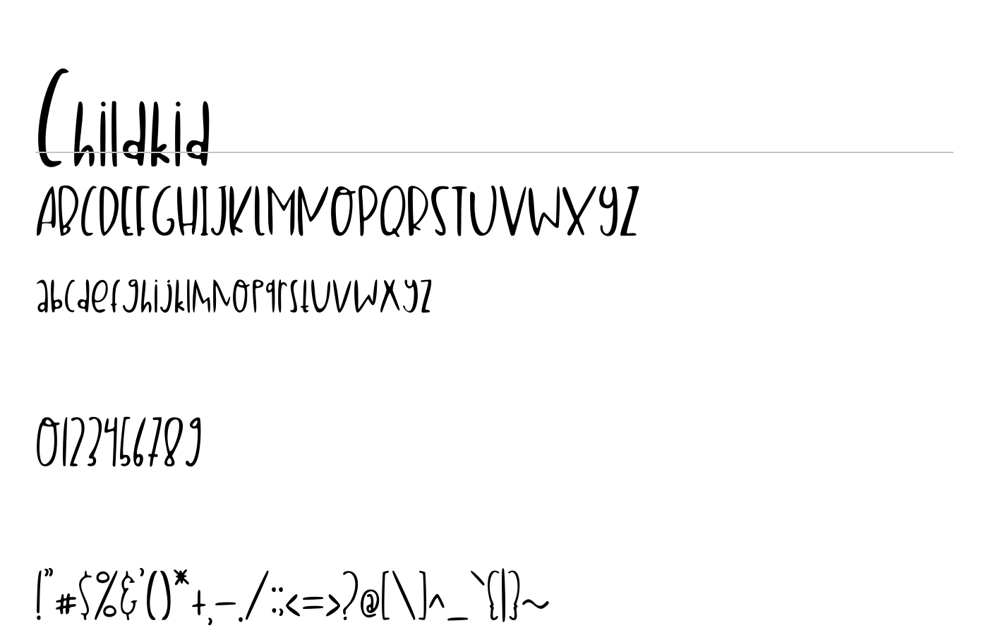 Childkid Font preview