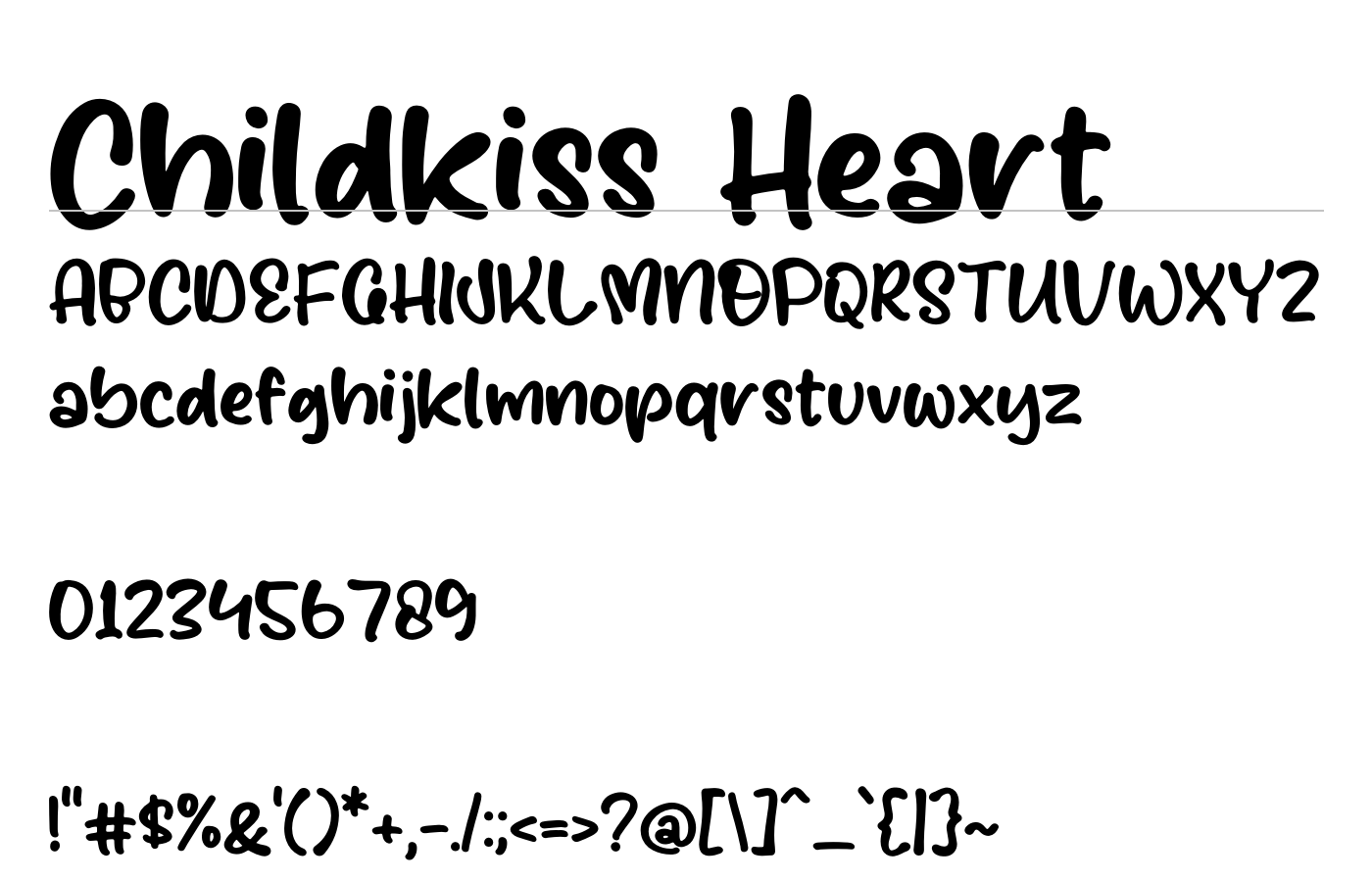 Childkiss Heart Font preview