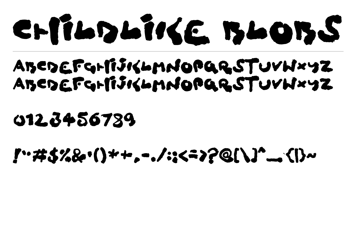 Childlike Blobs Font preview