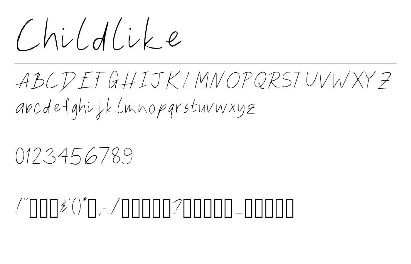 Childlike Font preview