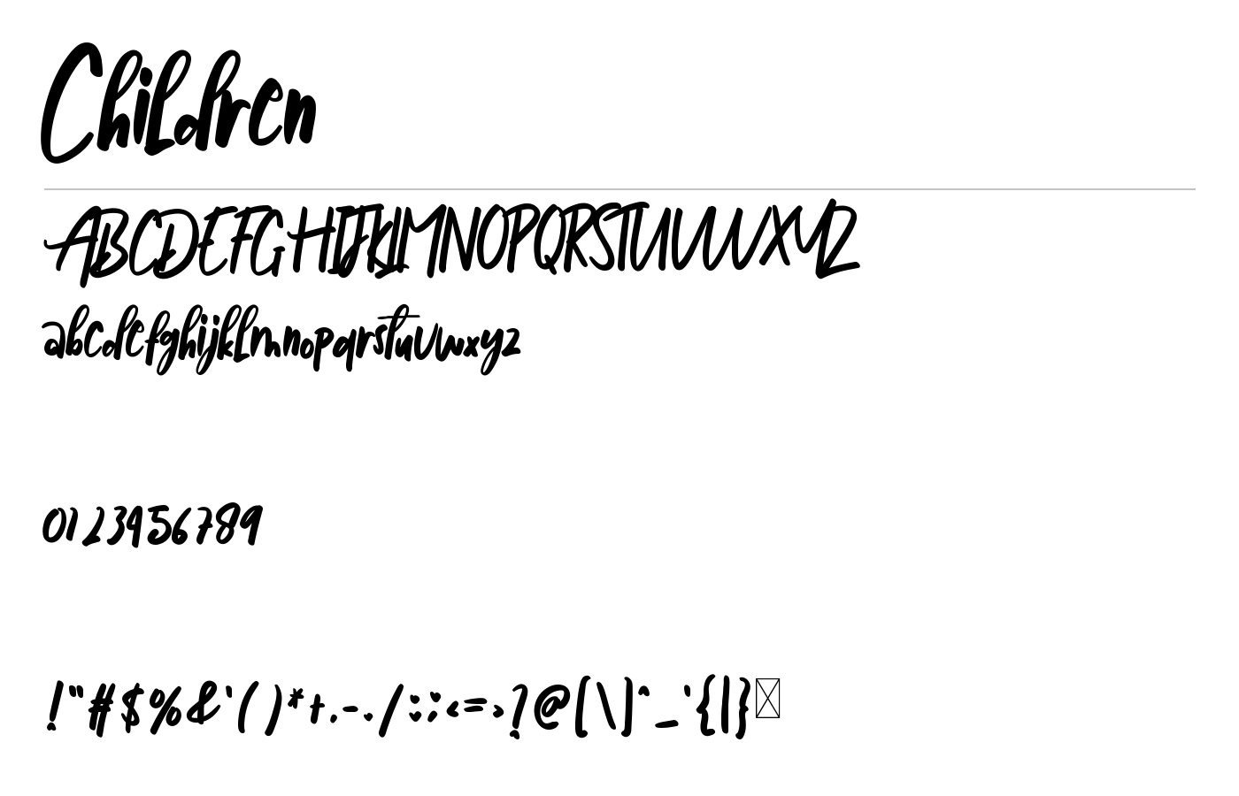 Children Font preview