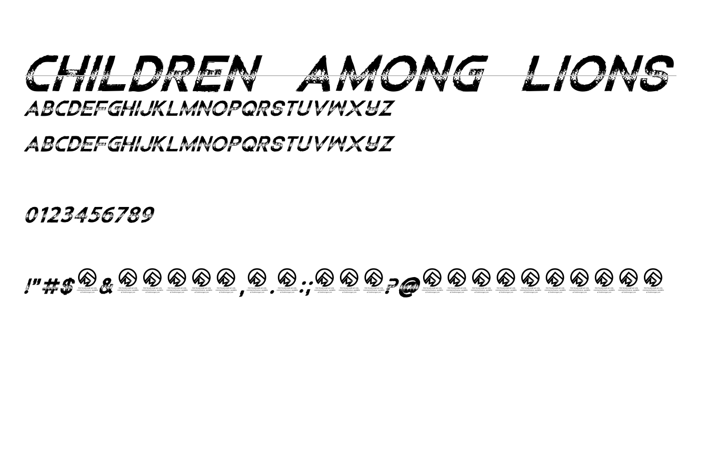 Children Among Lions Font preview