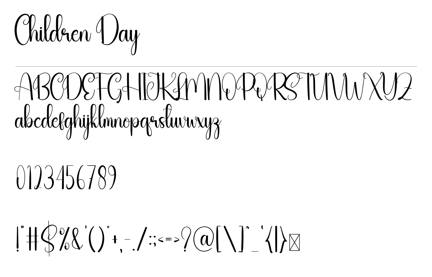 Children Day Font preview