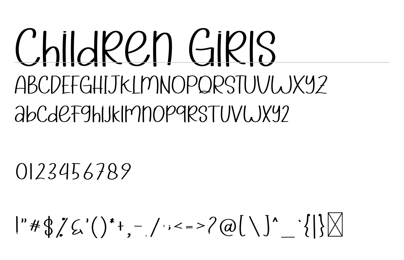 Children Girls Font preview