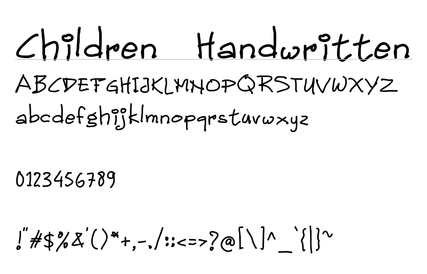 Children Handwritten Font preview