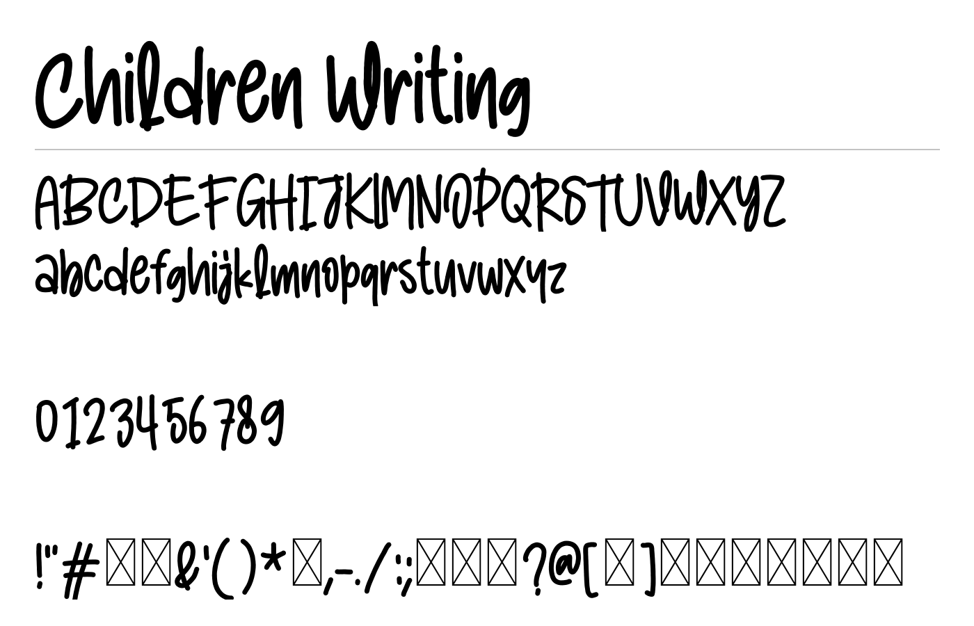 Children Writing Font preview