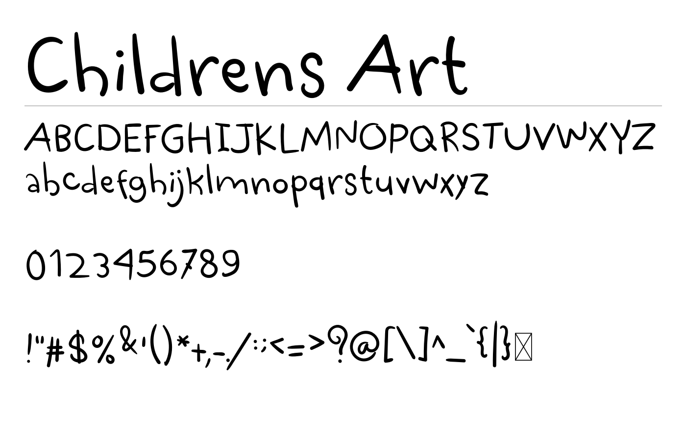 Childrens Art Font preview