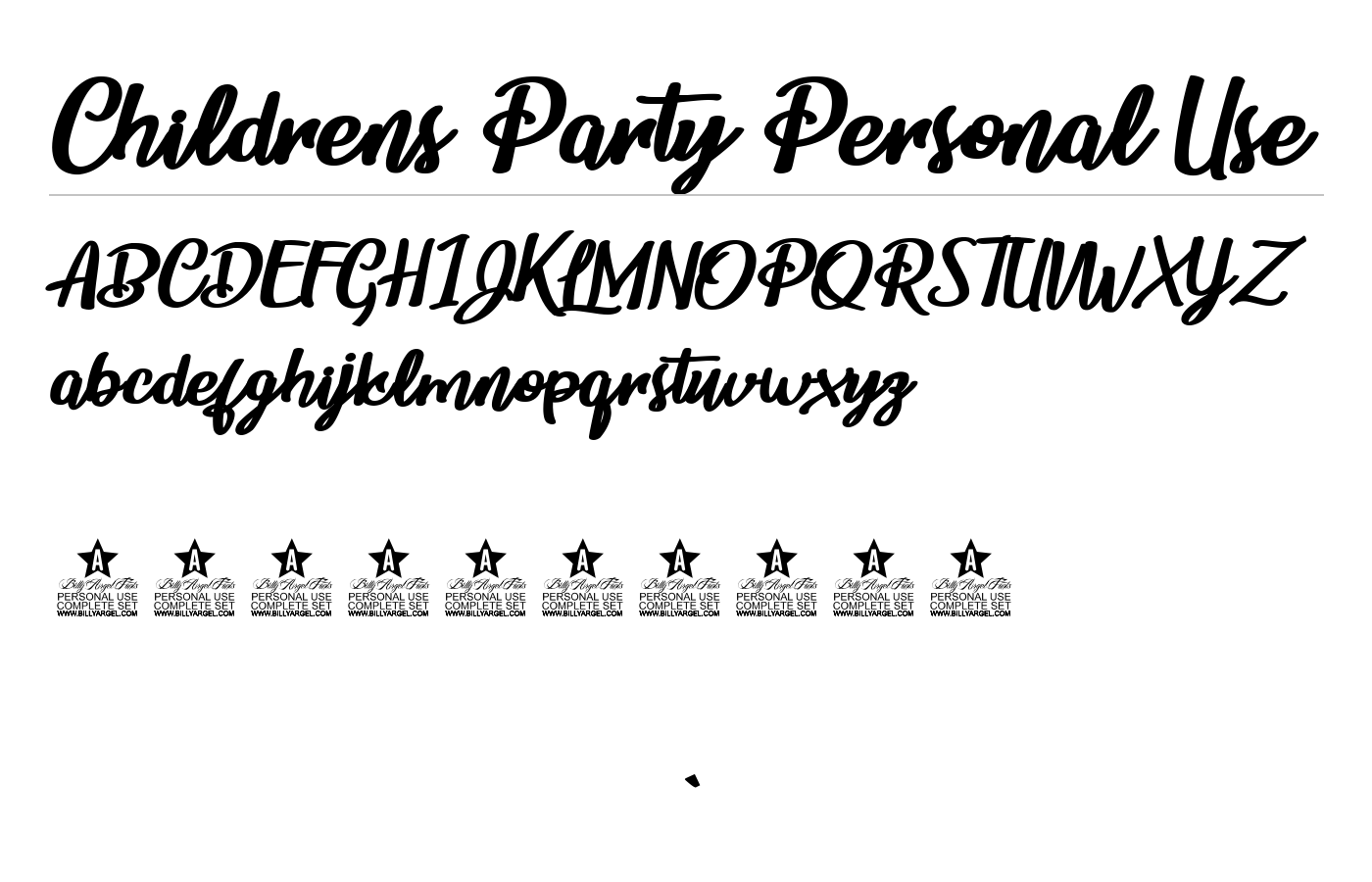 Childrens Party Personal Use Font preview