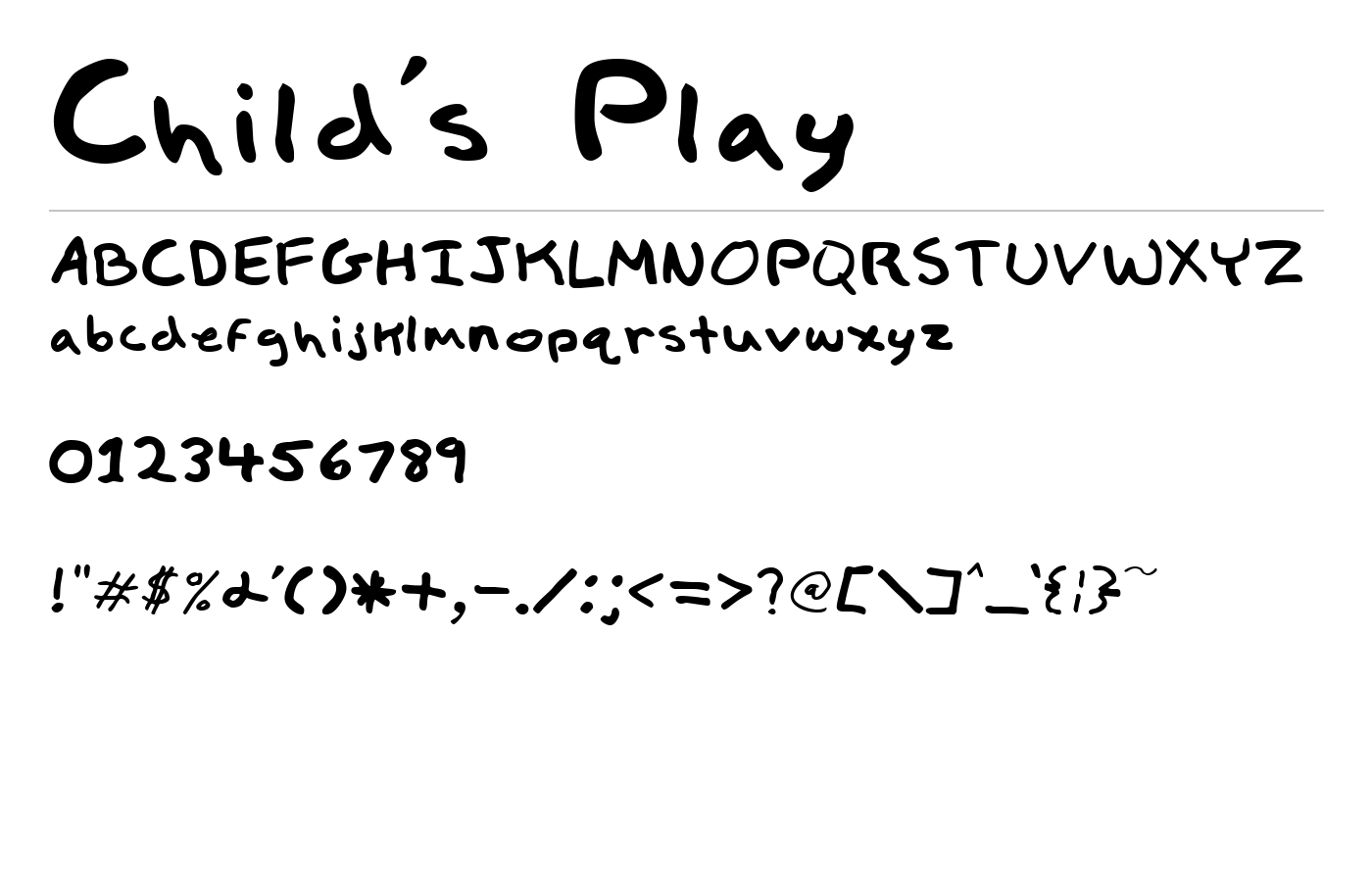 Child's Play Font preview