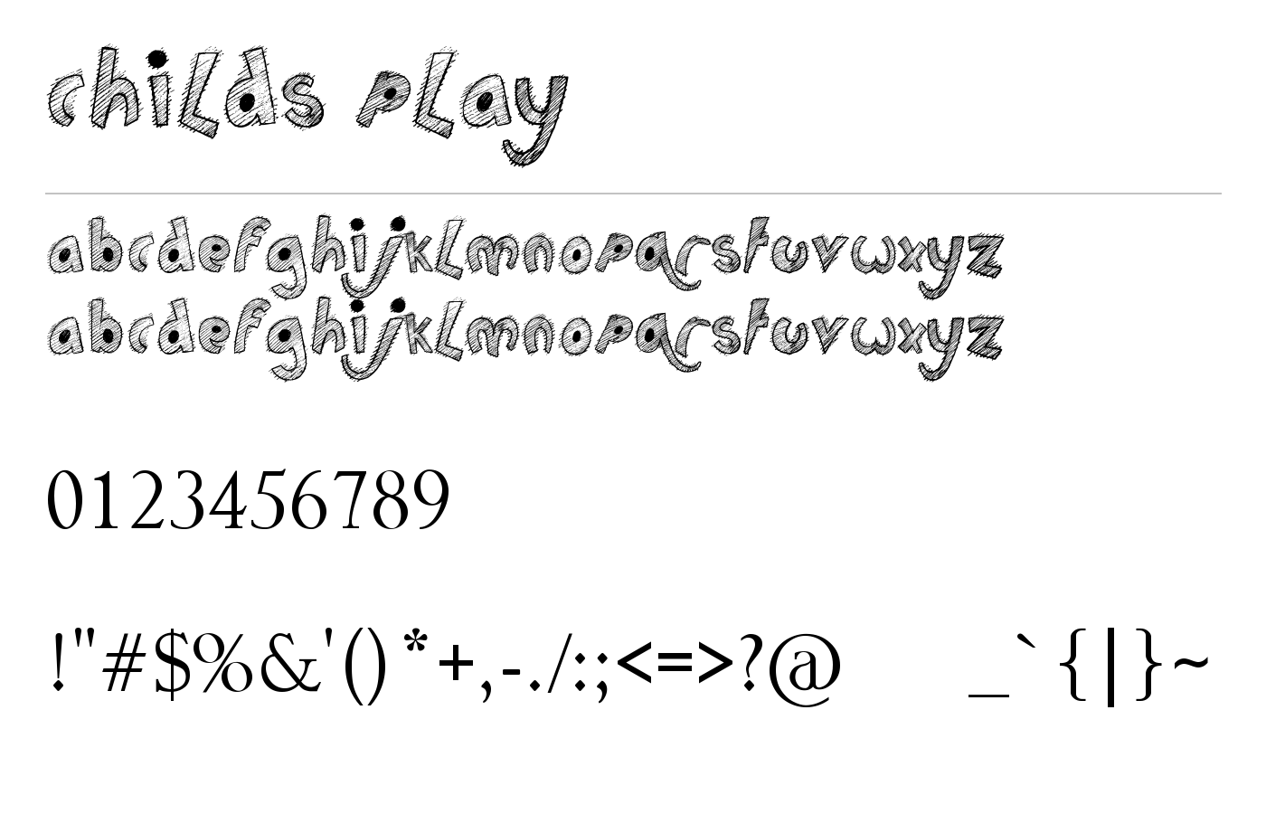 Childs Play Font preview