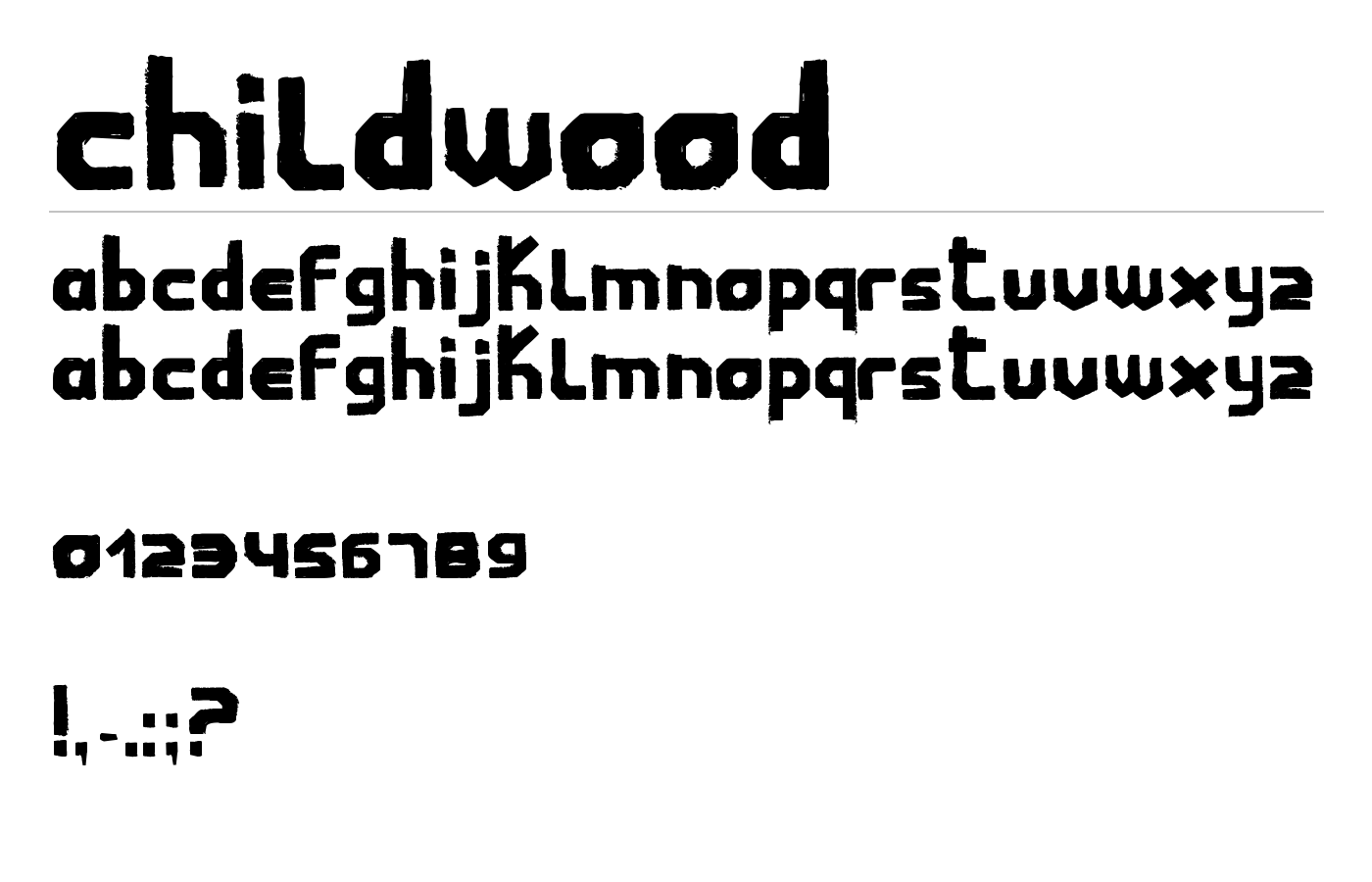 Childwood Font preview