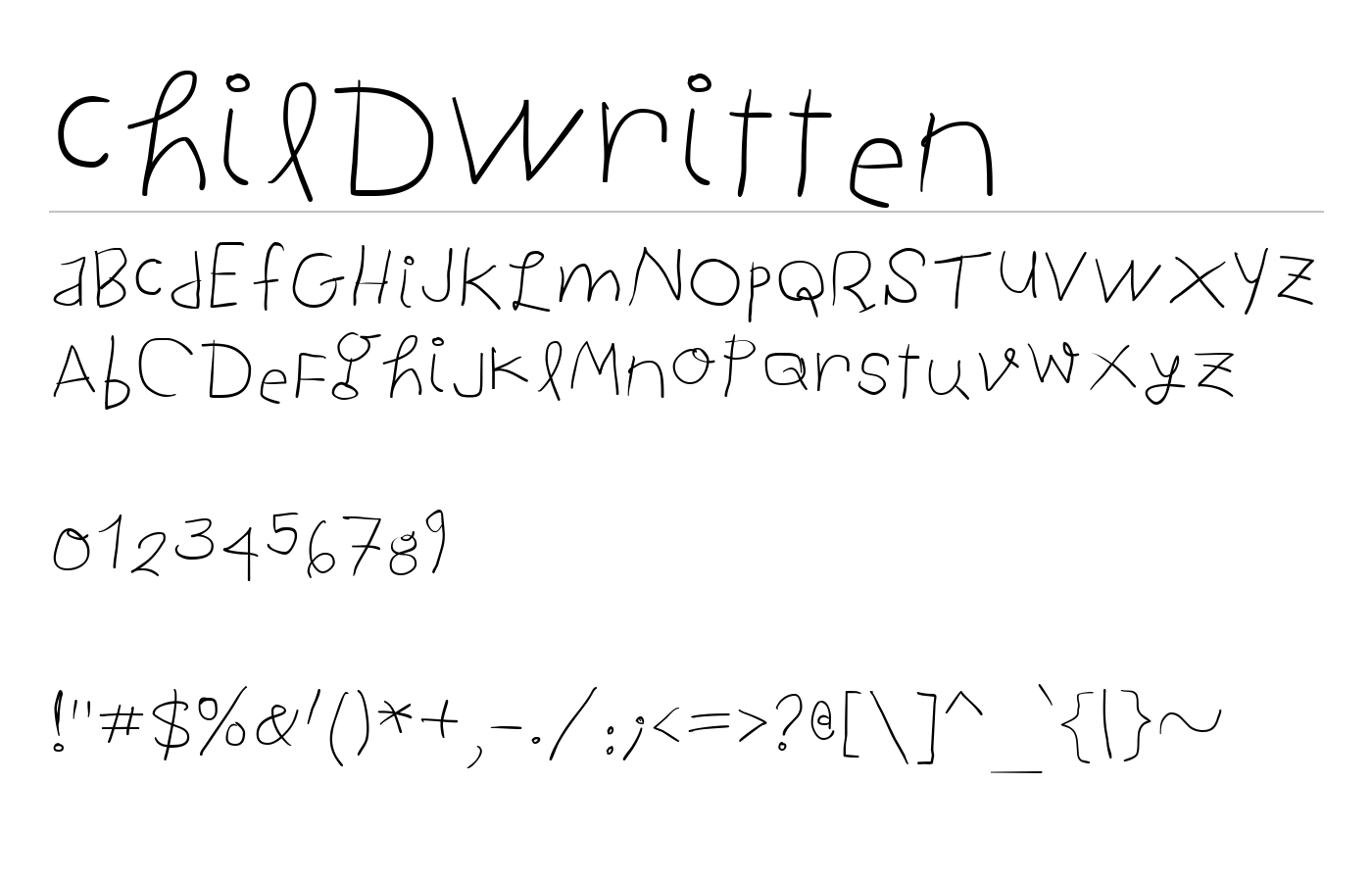 ChildWritten Font preview