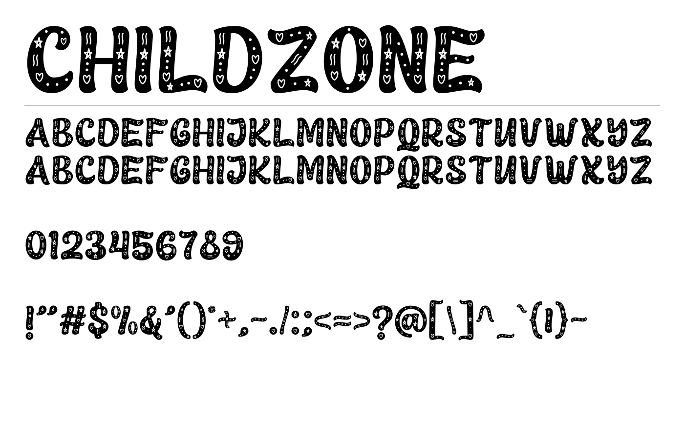 Childzone Font preview
