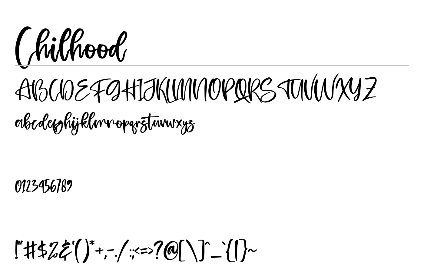 Chilhood Font preview