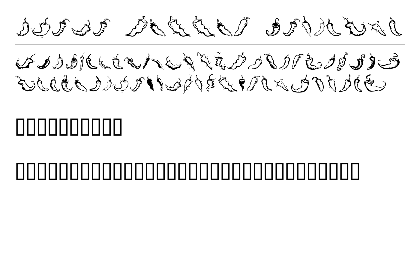 Chili Pepper Dingbats Font preview