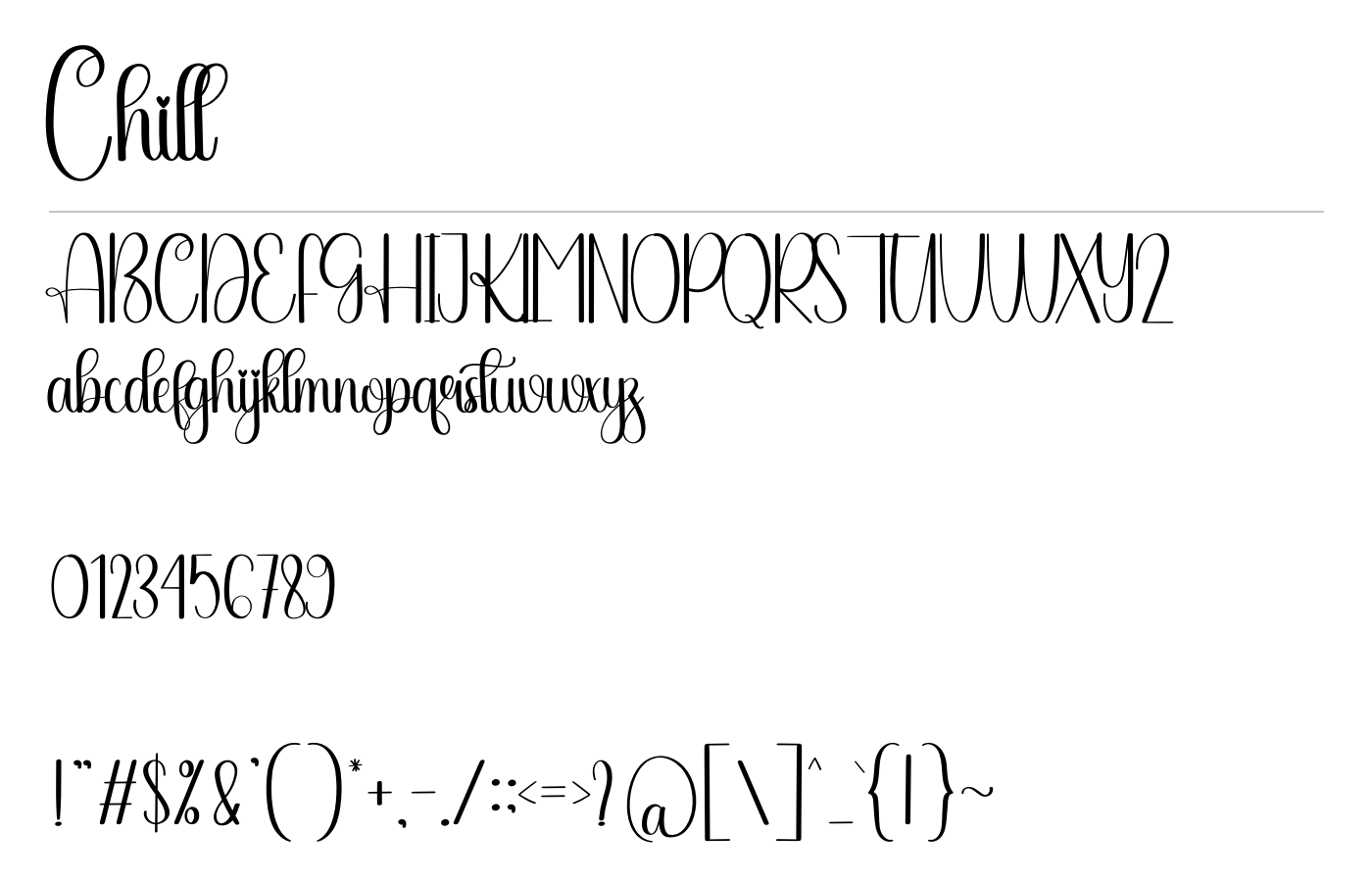 Chill Font preview