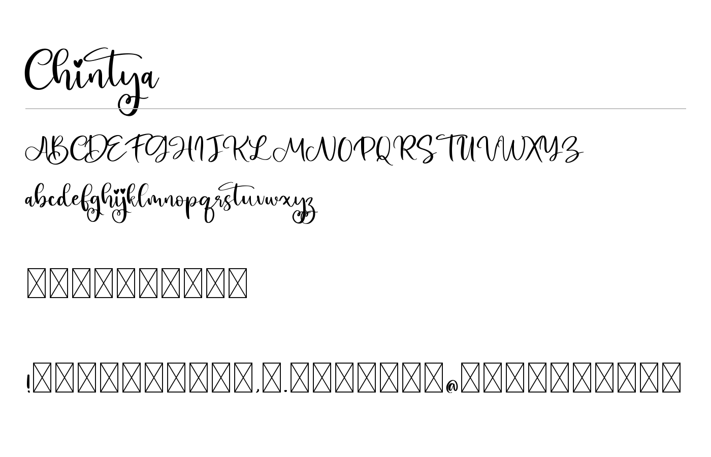 Chintya Font preview