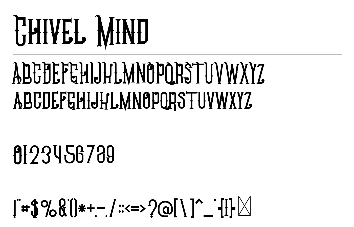 Chivel Mind Font preview