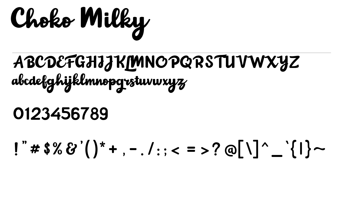 Choko Milky Font preview