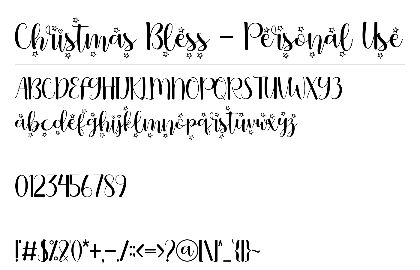 Christmas Bless Font preview
