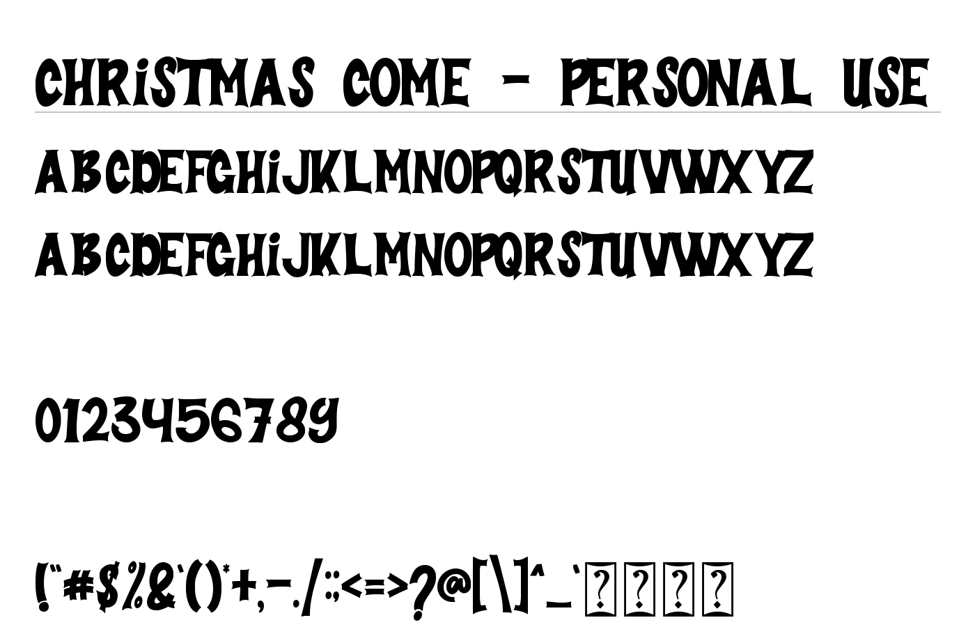 Christmas Come Font preview