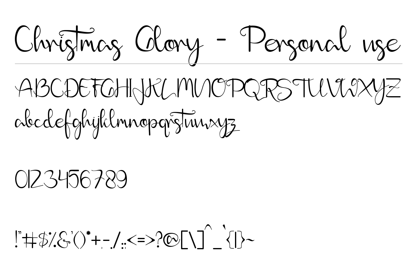 Christmas Glory Font preview