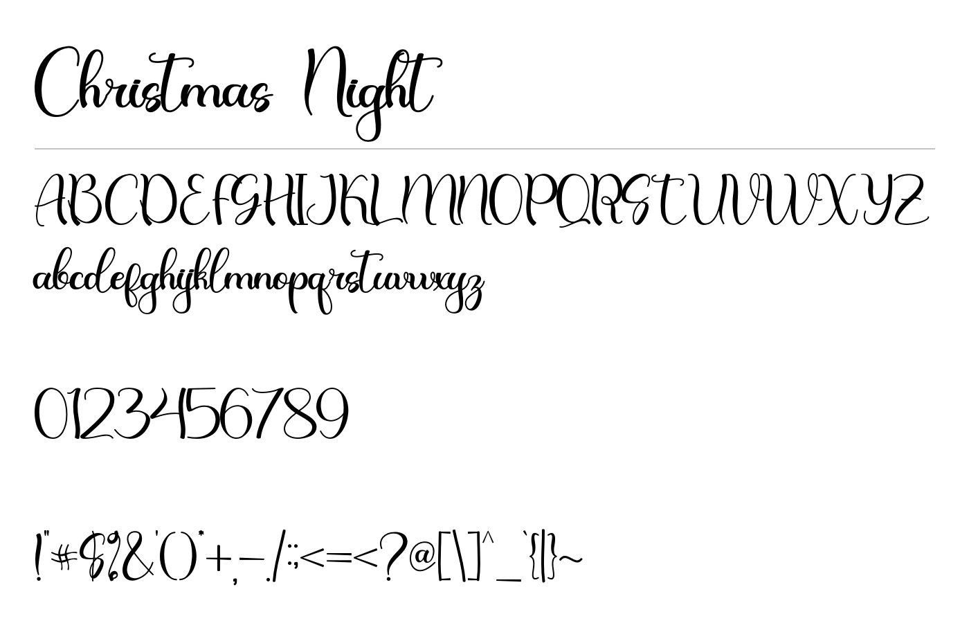 Christmas Night Font preview