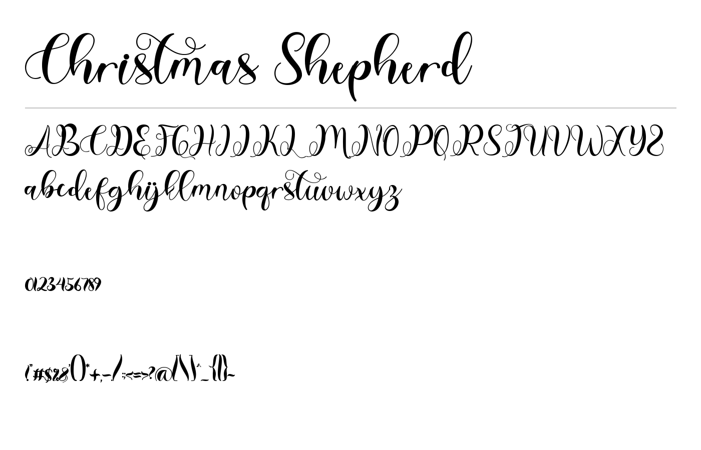 Christmas Shepherd Font preview