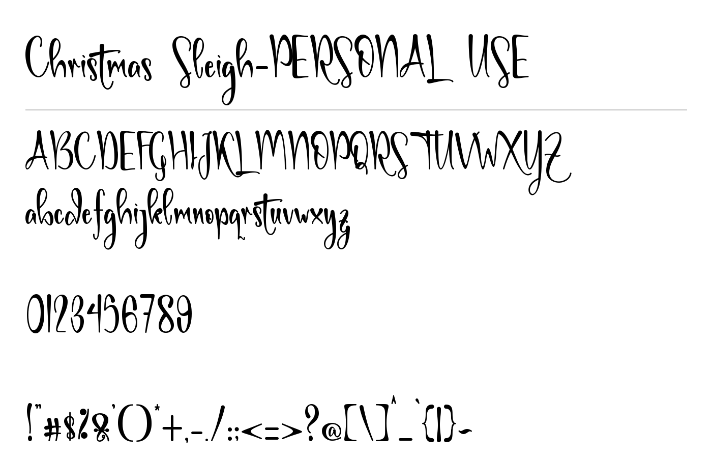 Christmas Sleigh Font preview