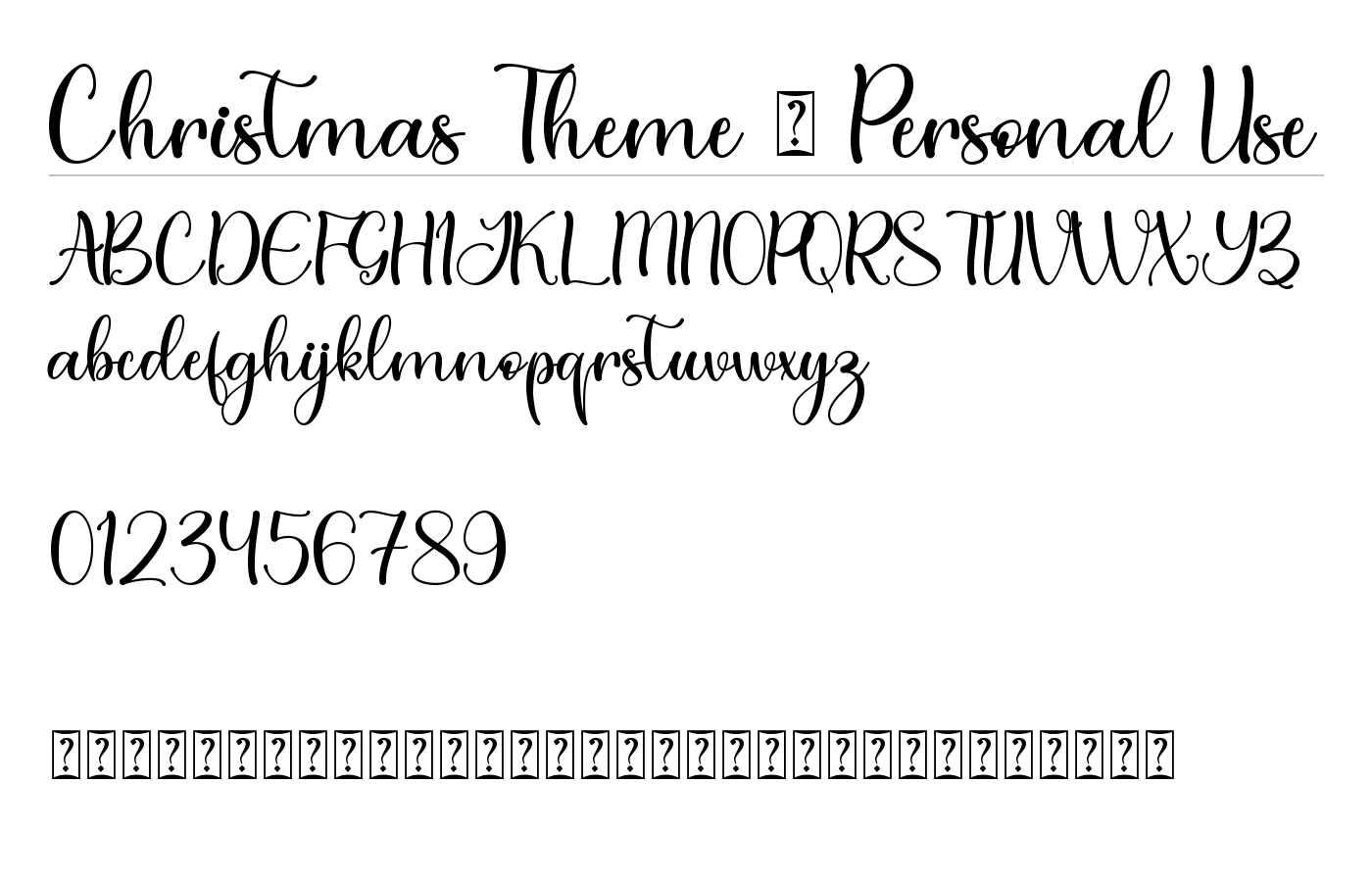 Christmas Theme Font preview