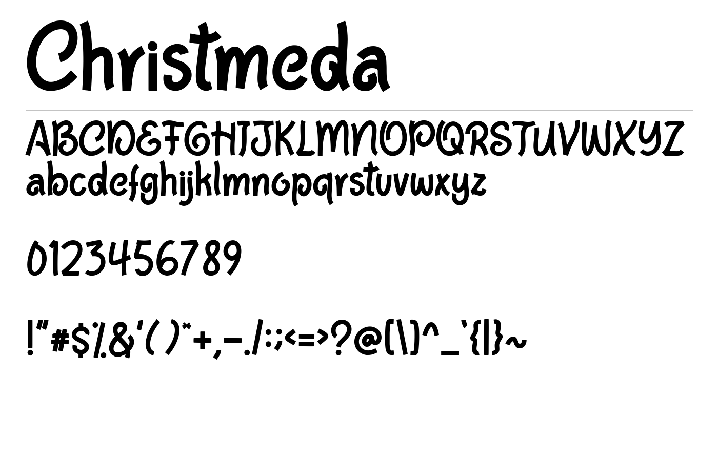 Christmeda Font preview