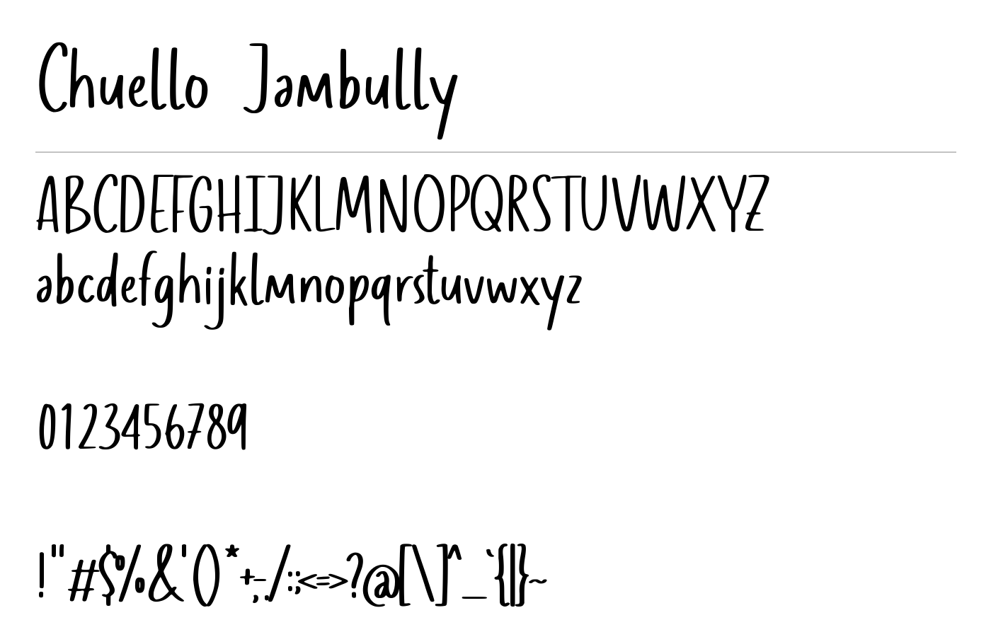 Chuello Jambully Font preview